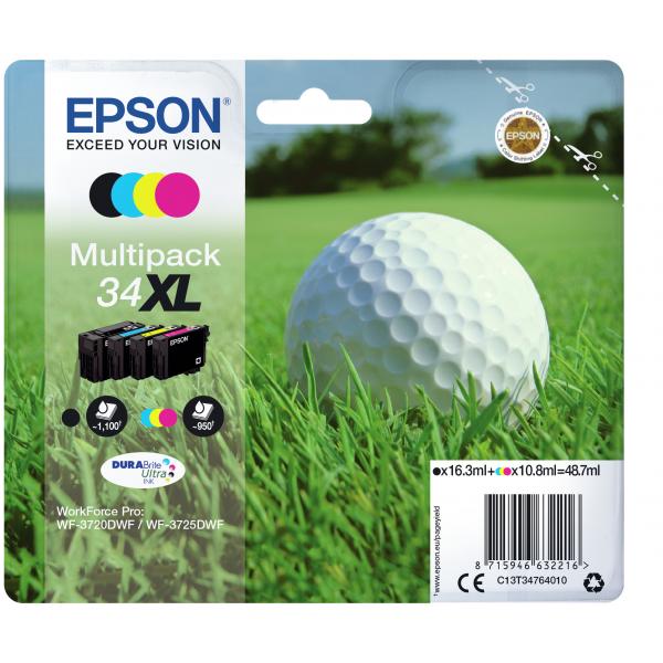 Epson 34xl - Confezione Da 4 - Xl - Nero, Giallo, Ciano, Magenta