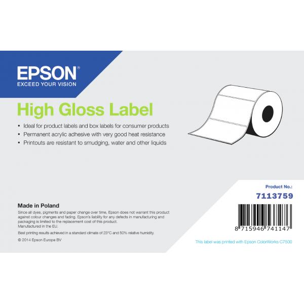 Epson High Gloss Label Etichetta Per Stampante Autoadesiva (high Gloss Label DiE-Cut Roll - 102mm X 76mm 1570 Labels)