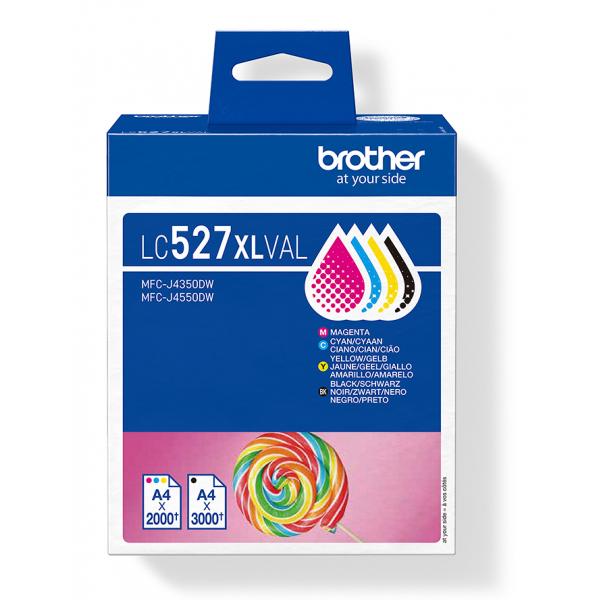 Brother LC-527xlval Cartuccia D'inchiostro 4 Pz Originale Resa Elevata [xl] Nero, Ciano, Magenta, Giallo (lc527xlval Value Pack High - Yield Cmyk, up