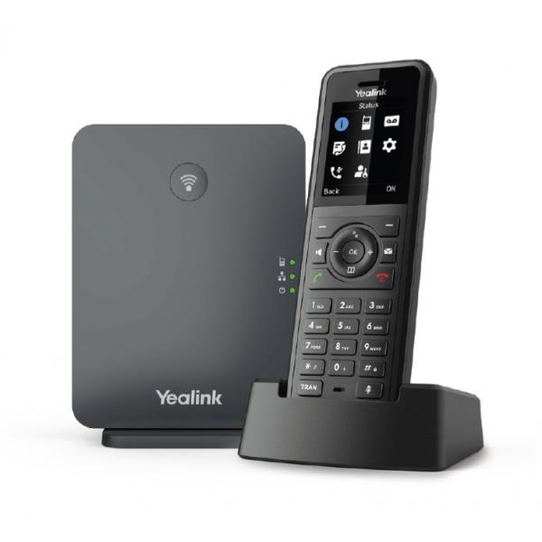 Yealink W77p, IP-Telefon, Schwarz, Kabelloses Mobilteil, Tisch/wand, Staubresistent, Kratzresistent, Schockresistent, Spritzwassergeschützt, 50 M