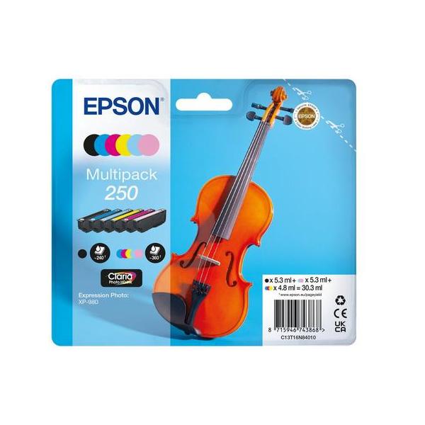 Epson 250 Multipack - 6eR-Pack - Schwarz, Gelb, Cyan, Magenta, Hell Cyan, Hellmagentafarben