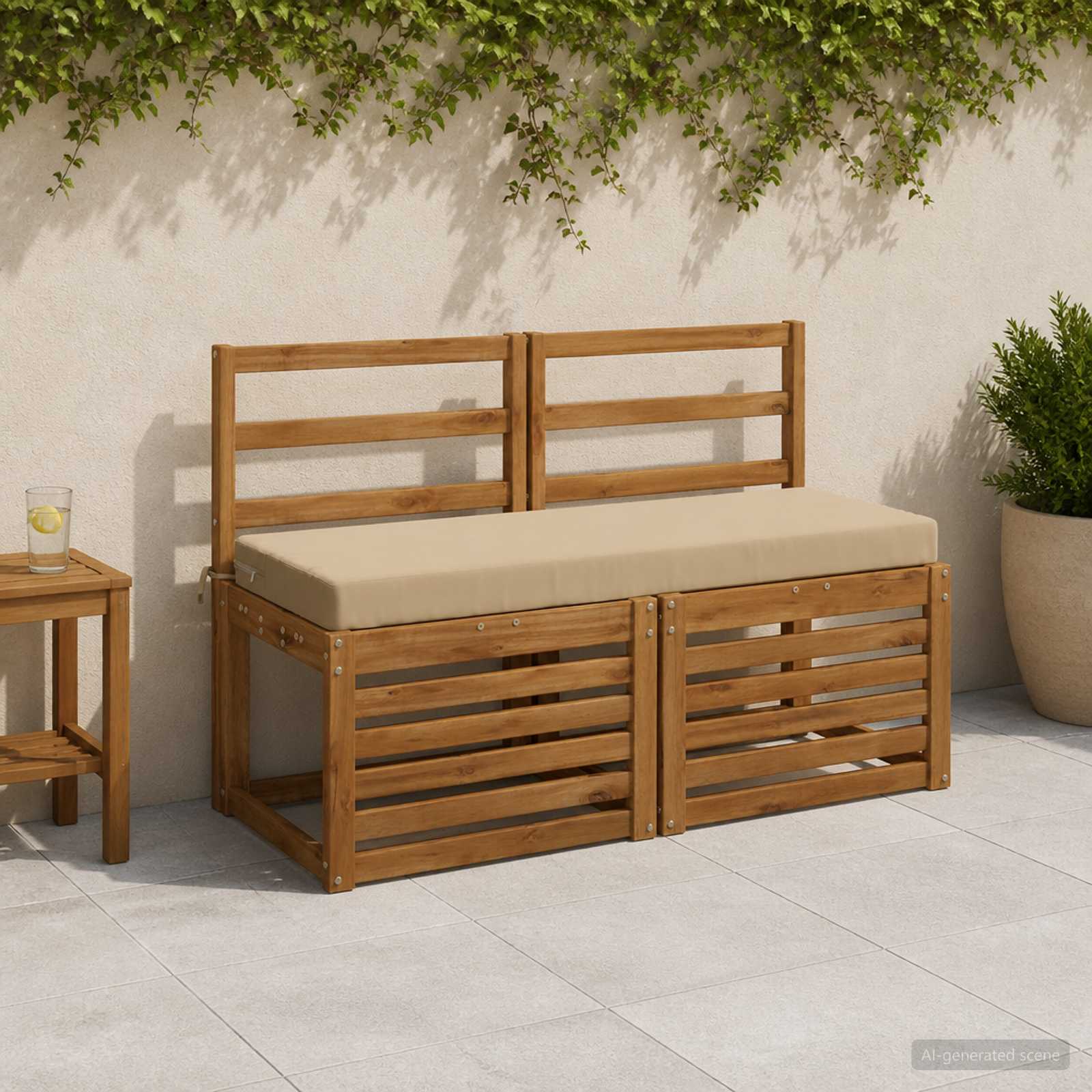 2-Delige Bankkussens Soest 2 St 100% Polyester Beige