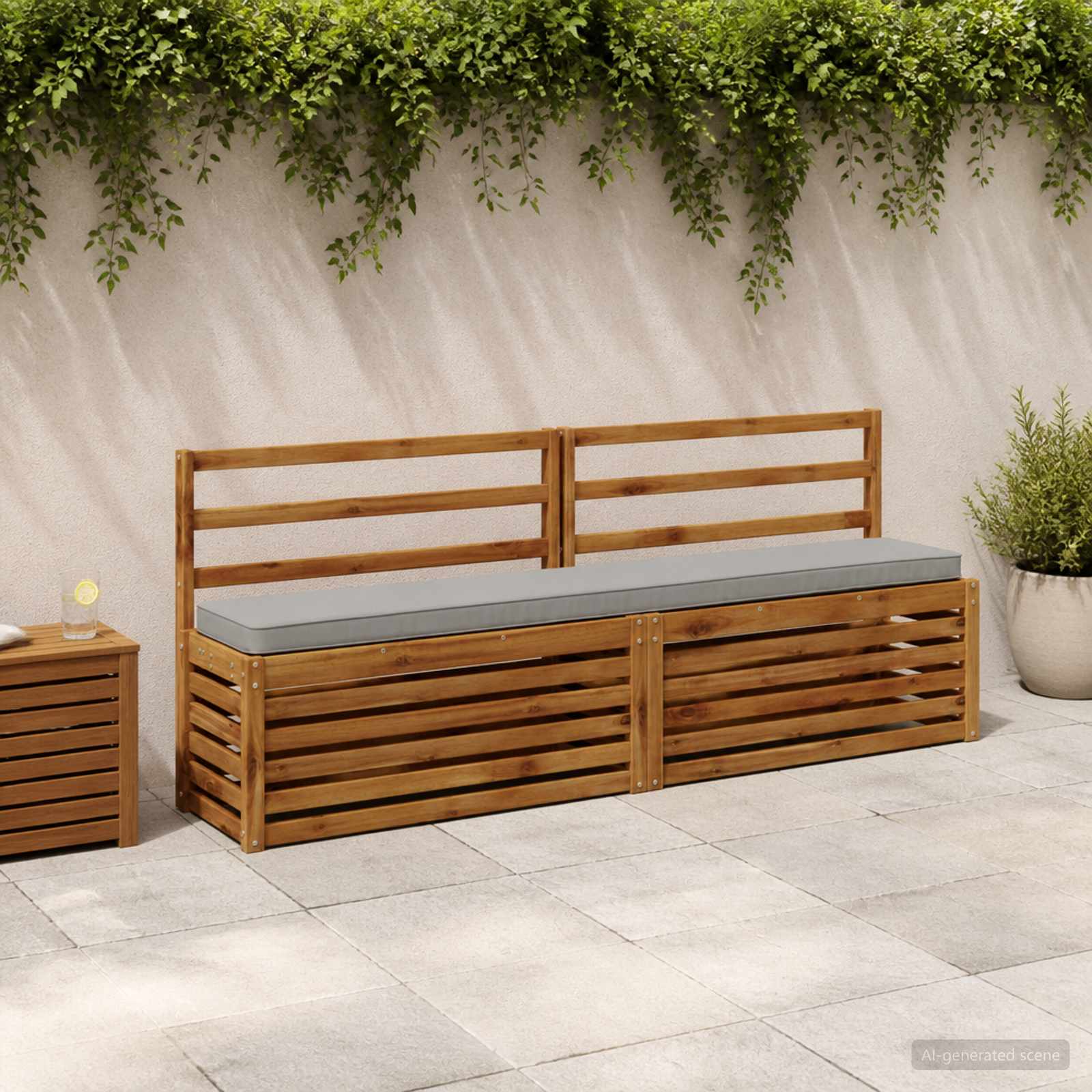 1-Delig Bankkussen Vught 100% Polyester Grijs 170 X 30 X 5 cm