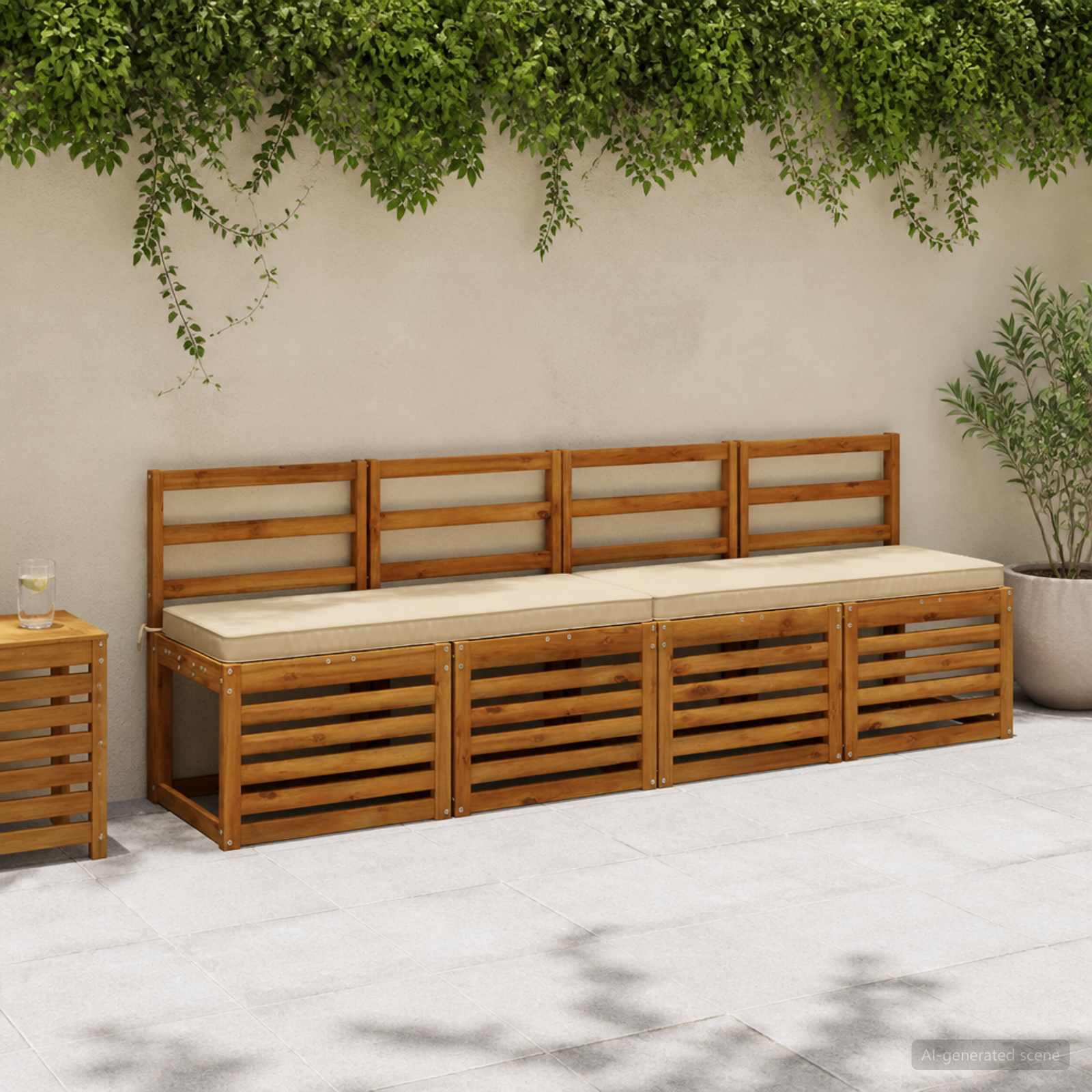 1-Delig Bankkussen Vught 100% Polyester Beige 120 X 40 X 5 cm