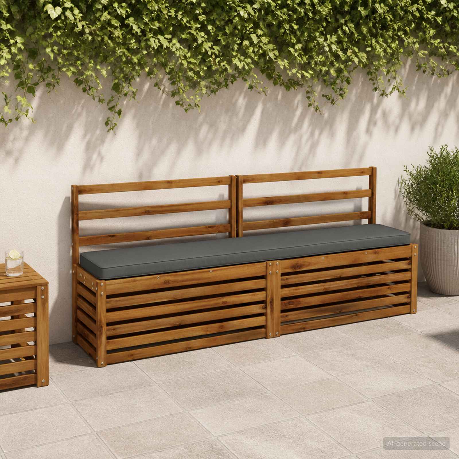1-Delig Bankkussen Vught 100% Polyester Grijs 180 X 30 X 5 cm
