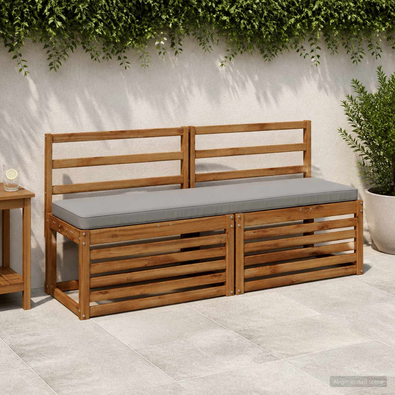 1-Delig Bankkussen Vught 100% Polyester Grijs 150 X 40 X 5 cm