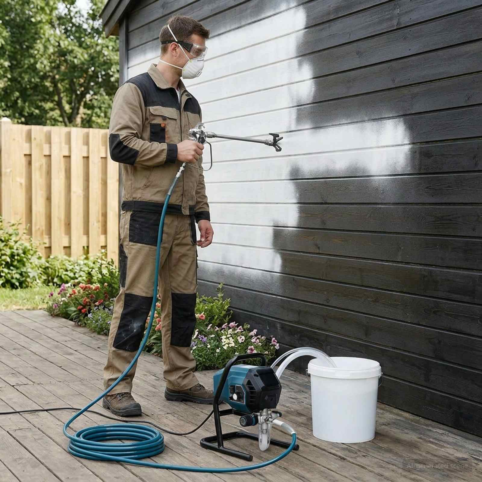 Airless Verfspuit 7,6 M Slang 220v 1,5 L/min 200 Bar