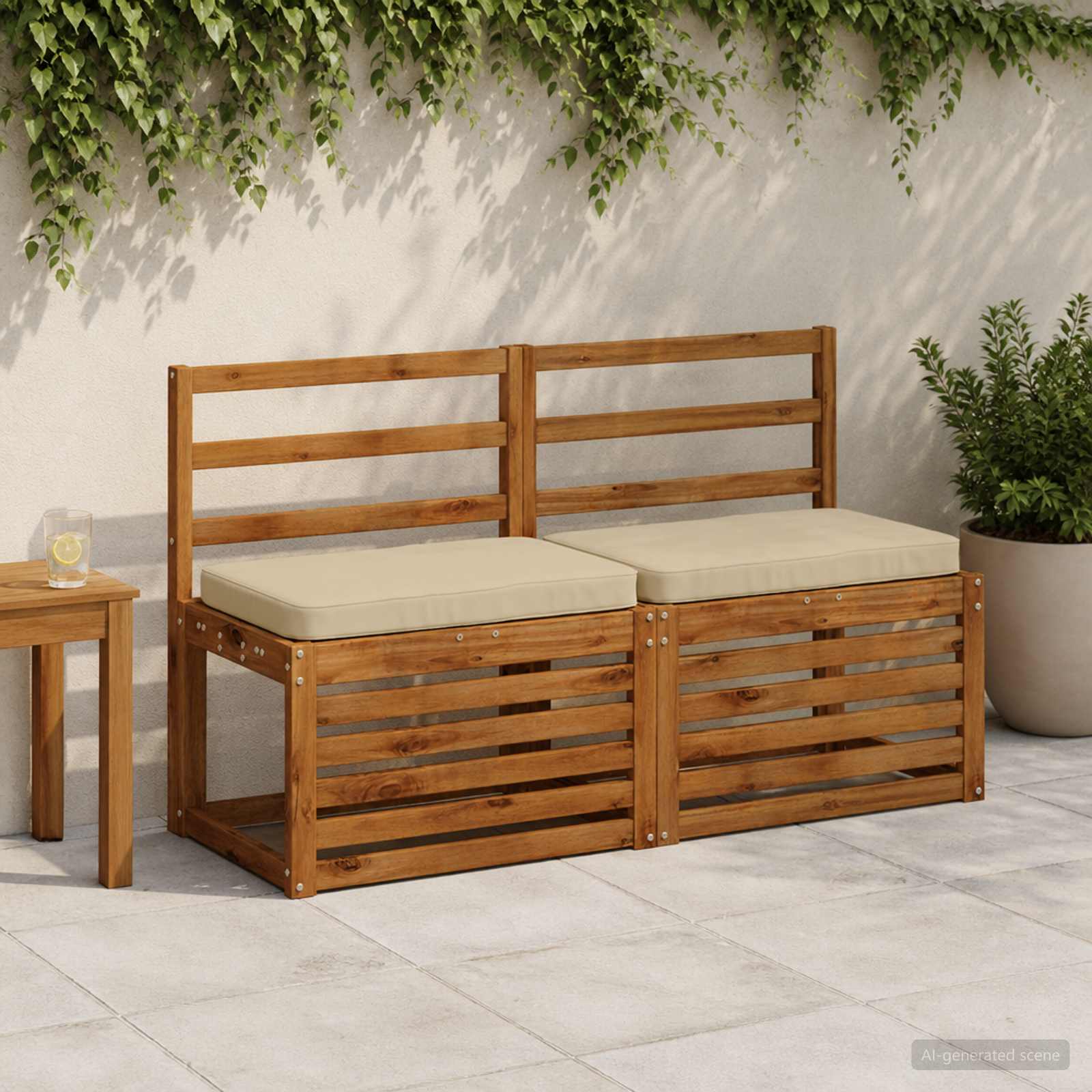 1-Delig Bankkussen Vught 100% Polyester Beige 60 X 40 X 5 cm