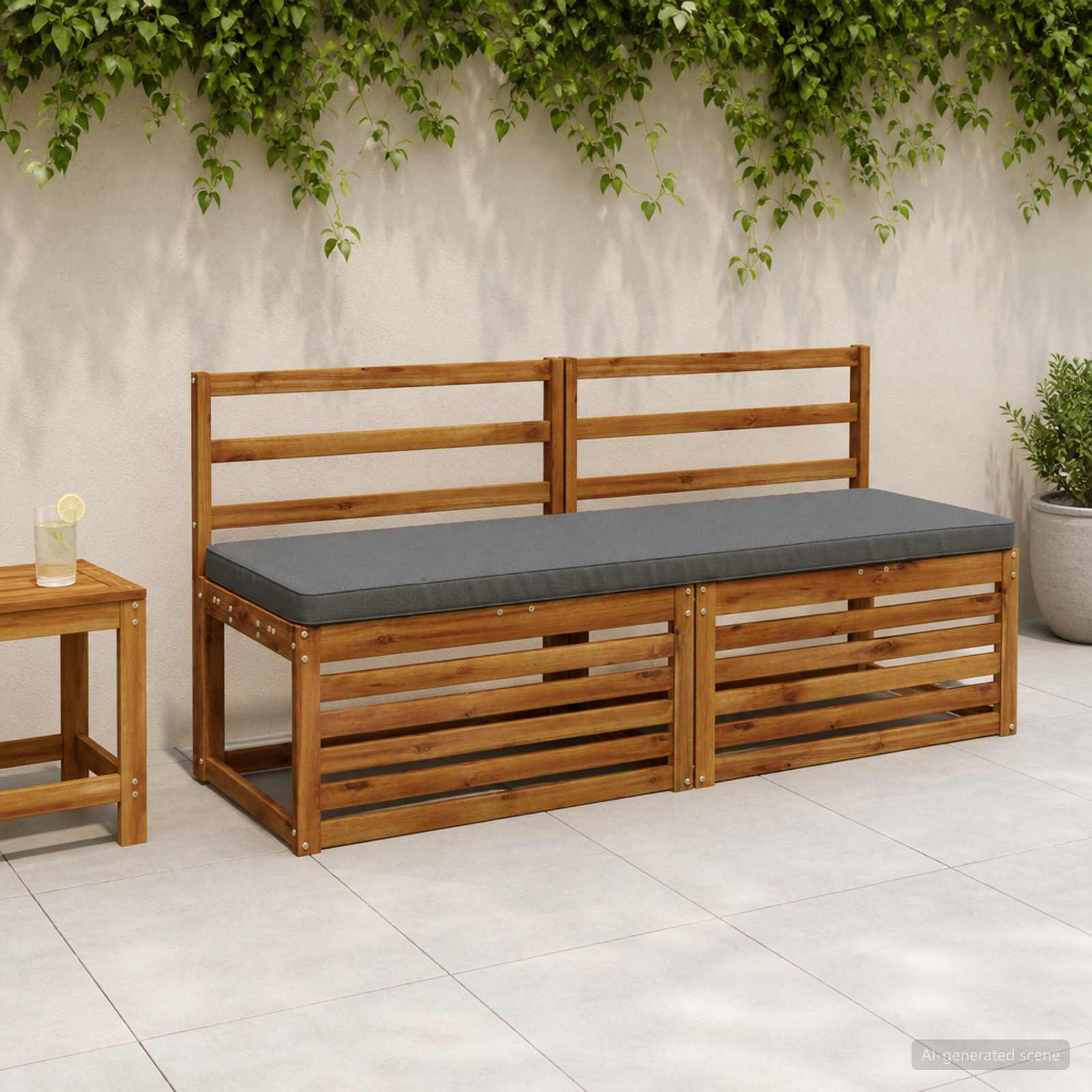 1-Delig Bankkussen Vught 100% Polyester Grijs 160 X 50 X 5 cm