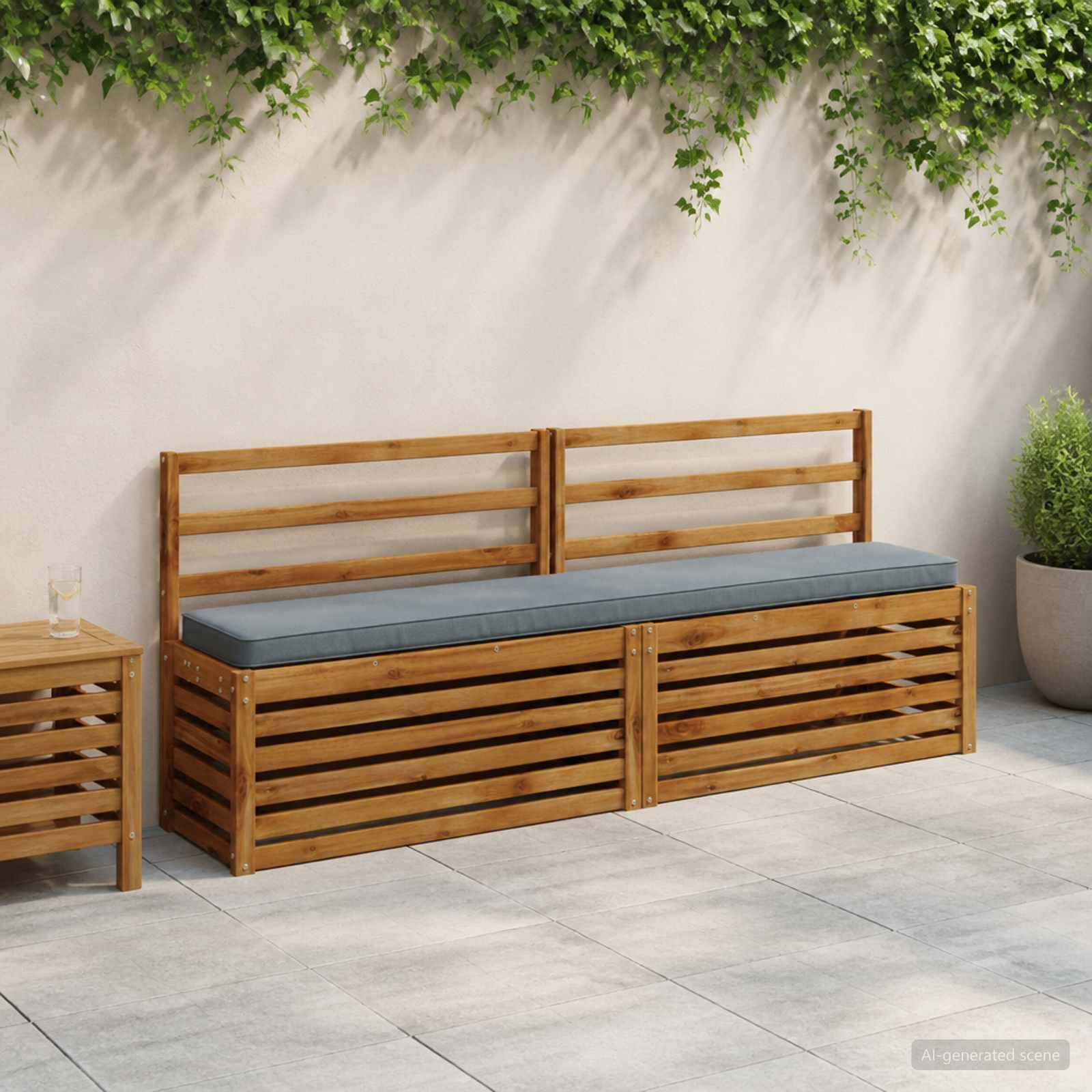 1-Delig Bankkussen Vught 100% Polyester Blauw 180 X 30 X 5 cm