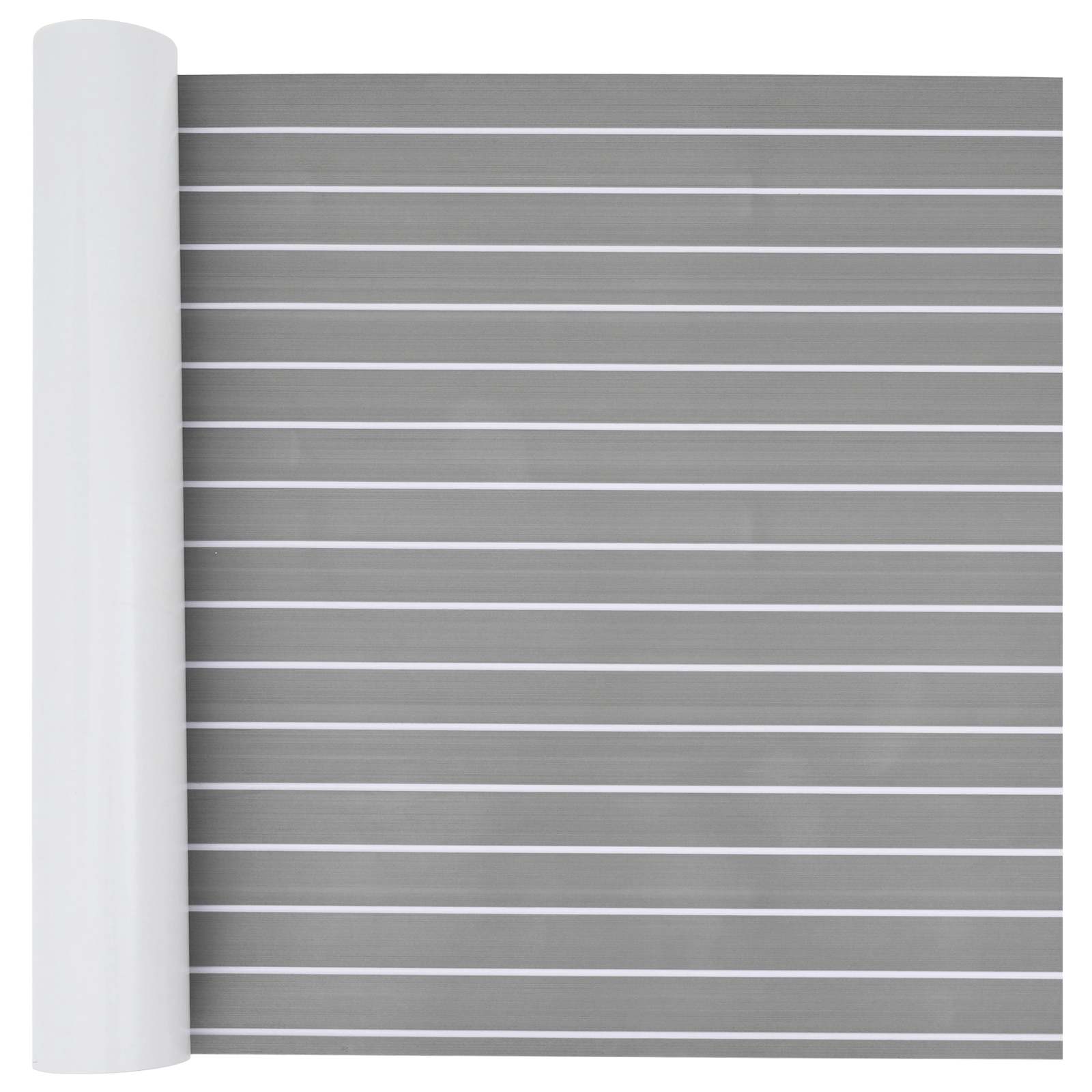 Bootmat Gestreept Lichtgrijs En Wit. 240 X 90 Cm Eva