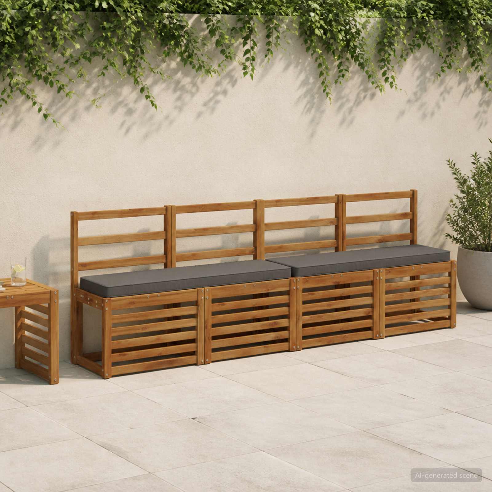 1-Delig Bankkussen Vught 100% Polyester Grijs 110 X 30 X 5 cm