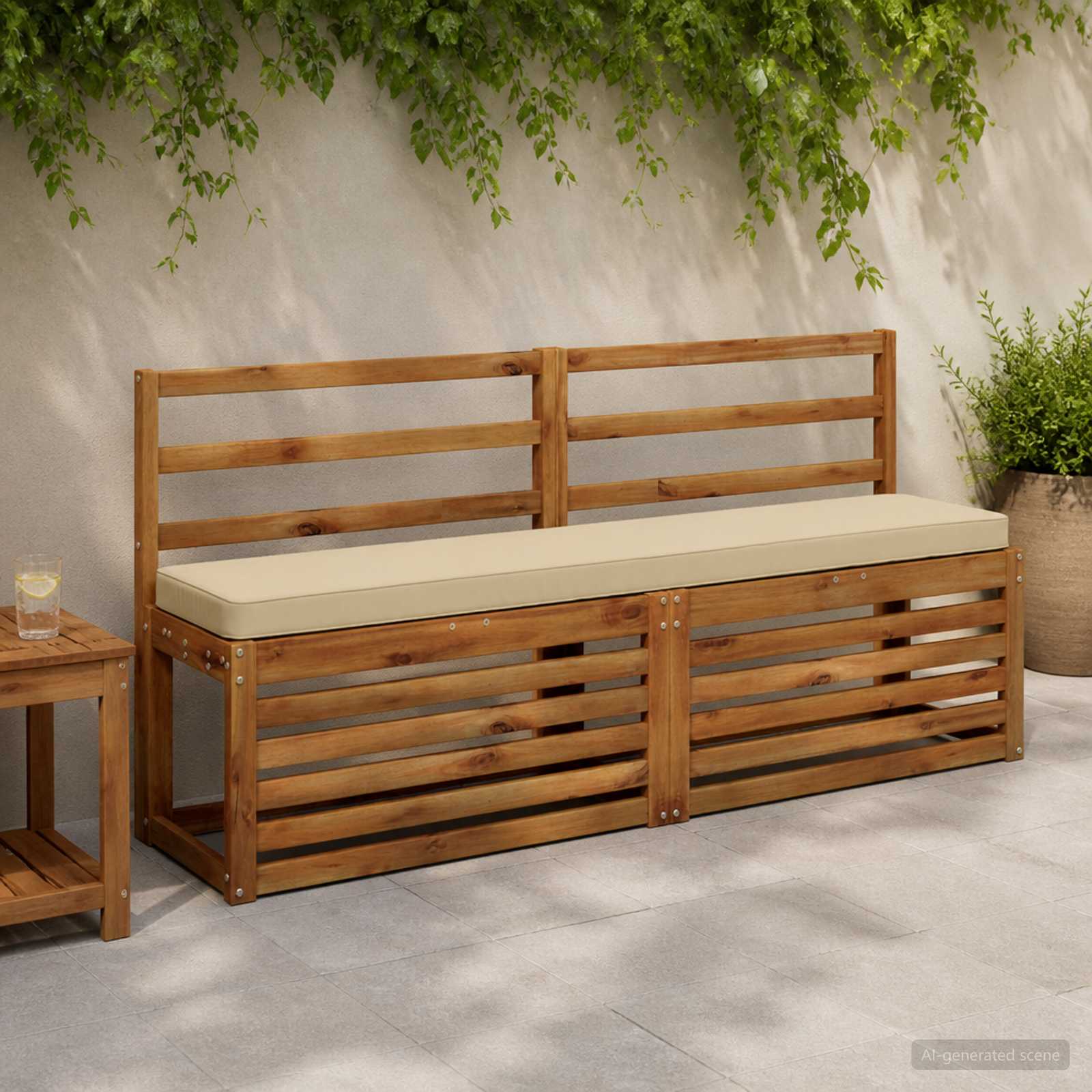 1-Delig Bankkussen Vught 100% Polyester Beige 140 X 30 X 5 cm