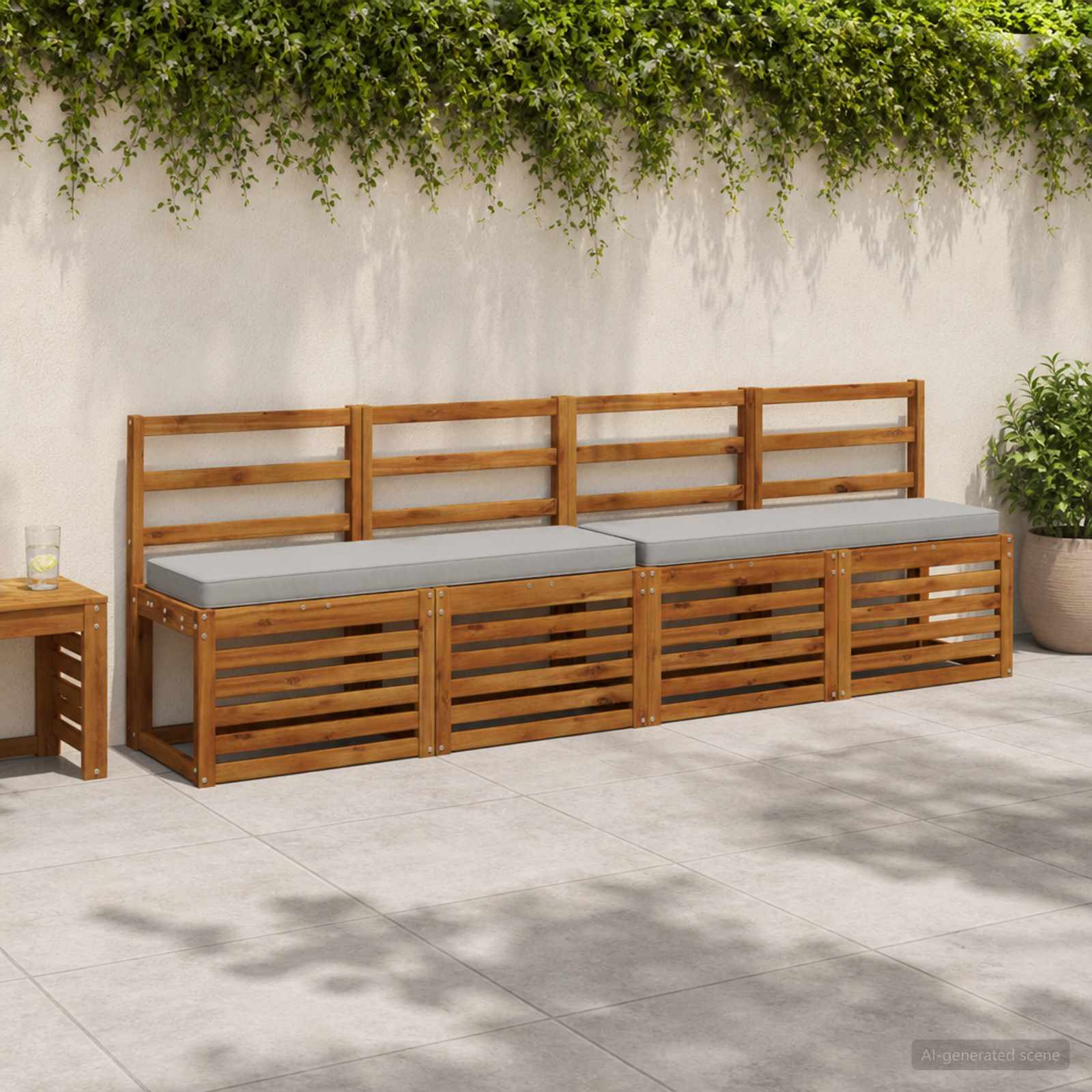 1-Delig Bankkussen Vught 100% Polyester Grijs 120 X 30 X 5 cm