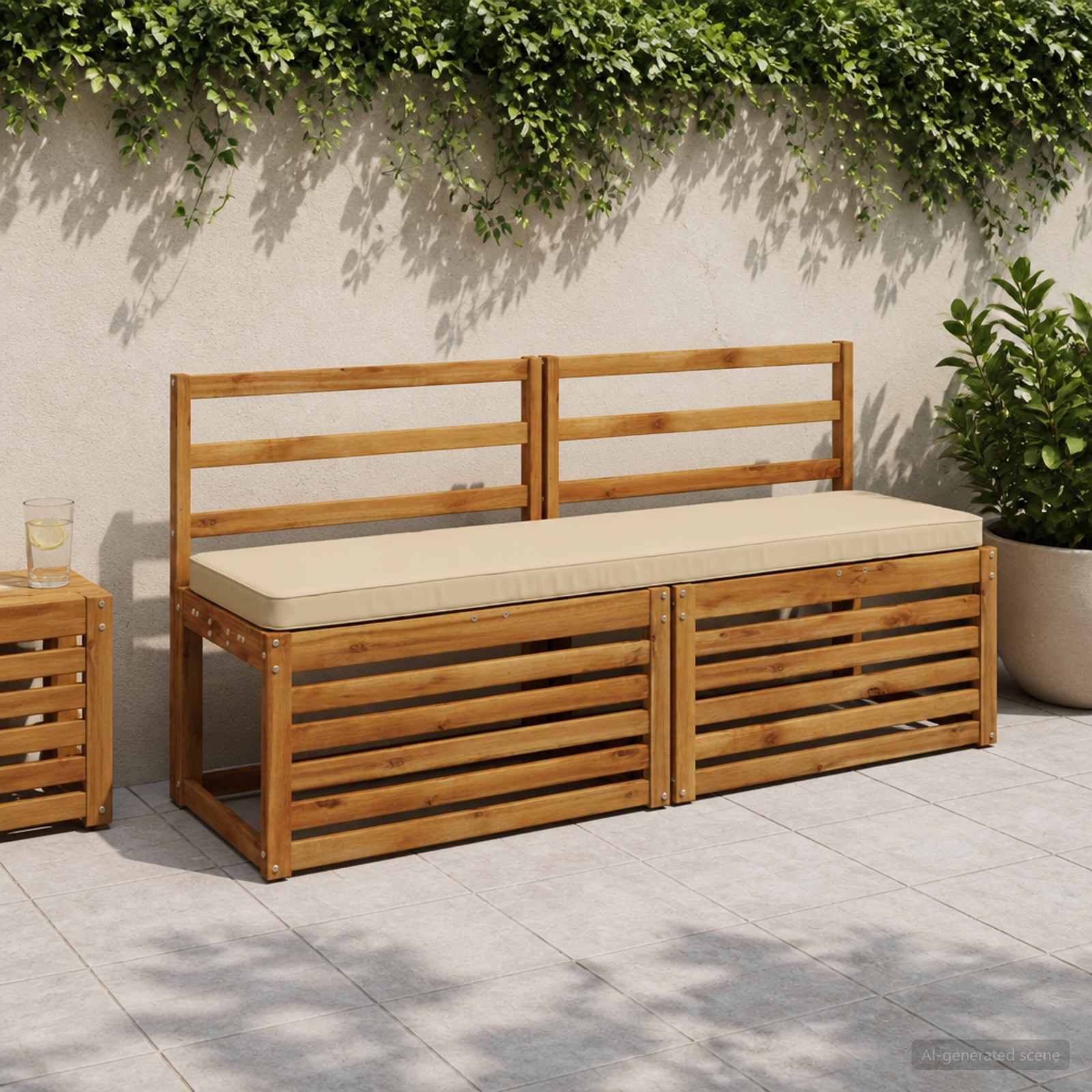 1-Delig Bankkussen Vught 100% Polyester Beige 150 X 40 X 5 cm