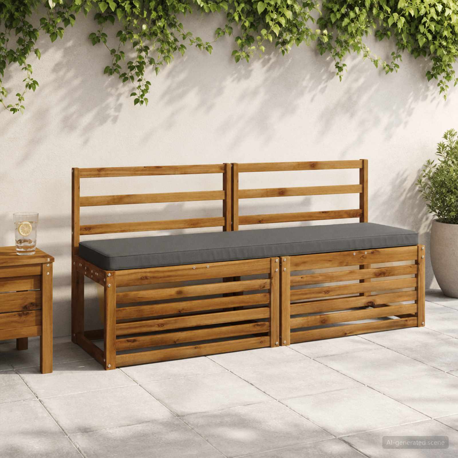 1-Delig Bankkussen Vught 100% Polyester Grijs 150 X 40 X 5 cm