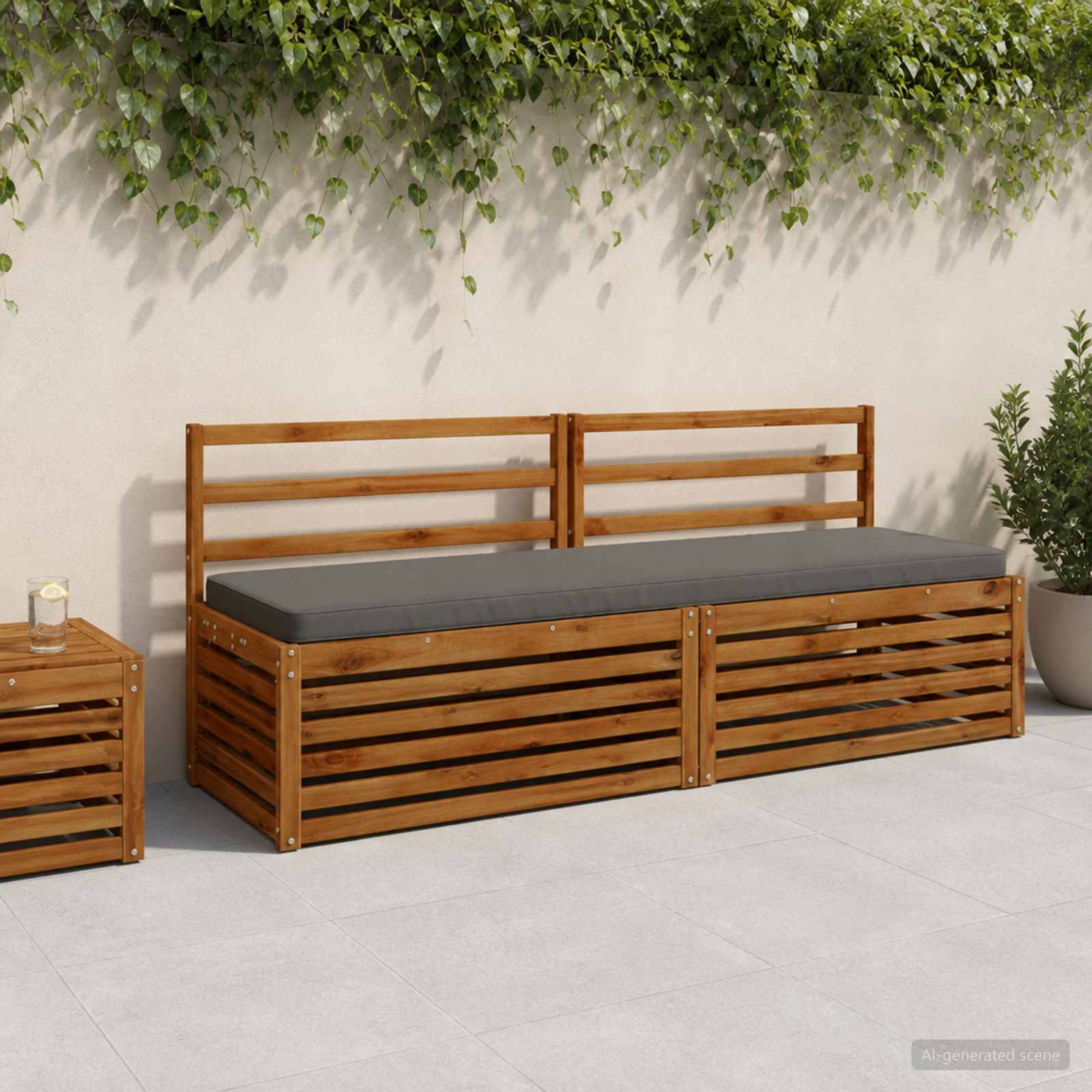 1-Delig Bankkussen Vught 100% Polyester Grijs 170 X 50 X 5 cm