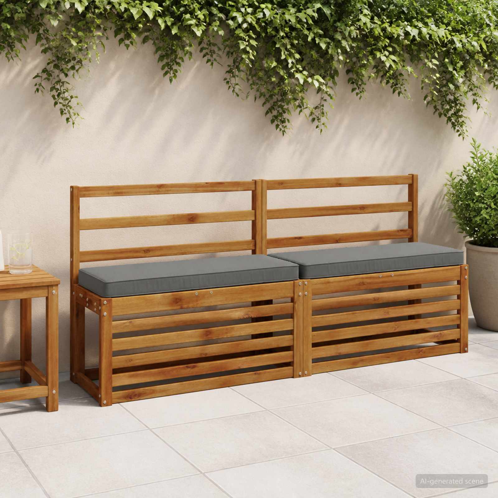 1-Delig Bankkussen Vught 100% Polyester Grijs 80 X 30 X 5 cm