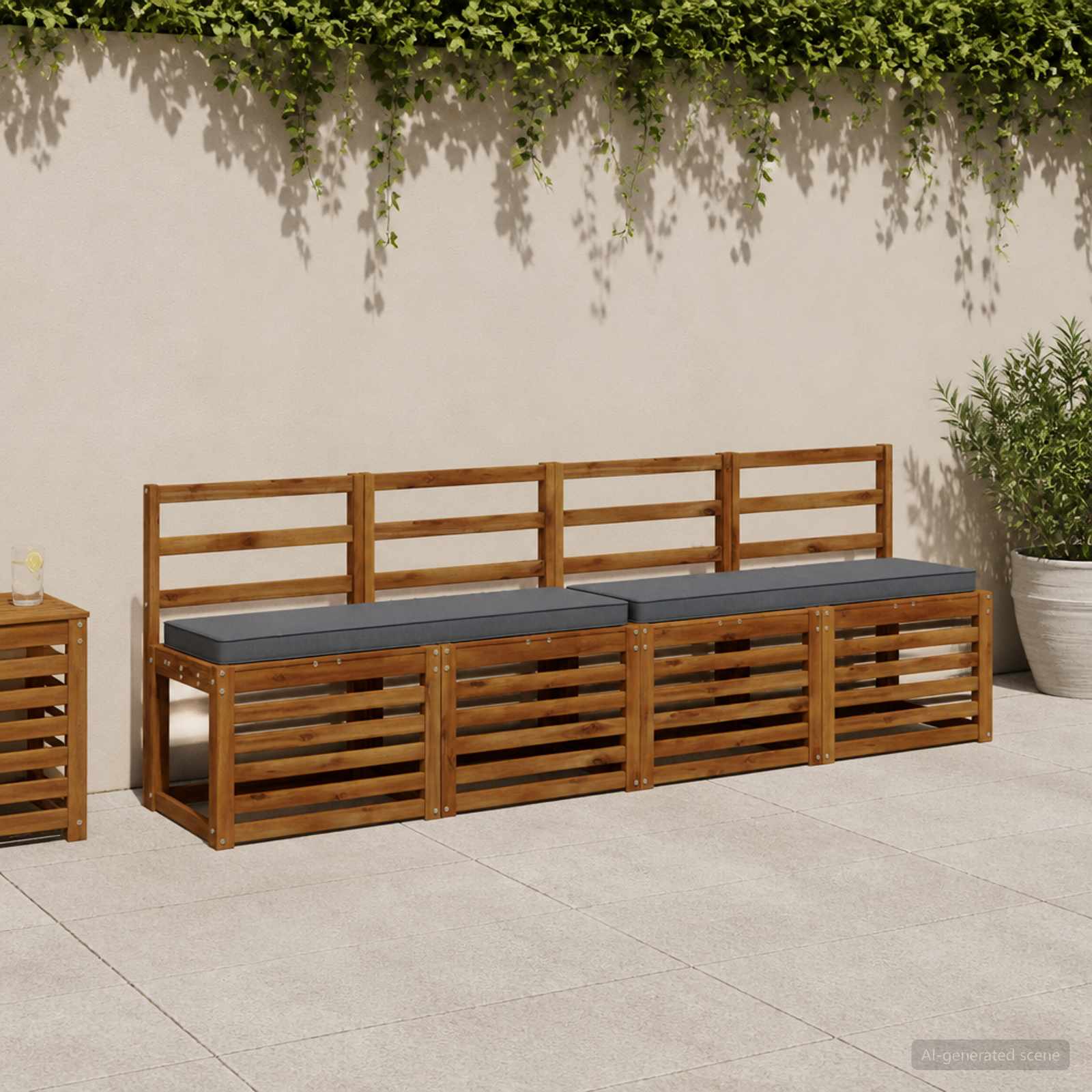 1-Delig Bankkussen Vught 100% Polyester Blauw 120 X 30 X 5 cm