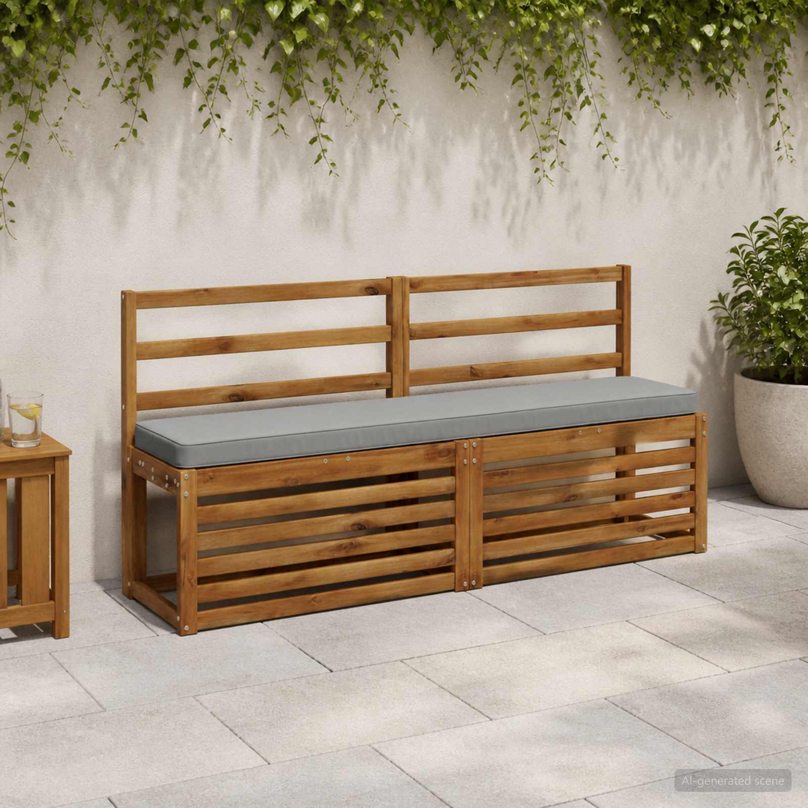 1-Delig Bankkussen Vught 100% Polyester Grijs 150 X 30 X 5 cm