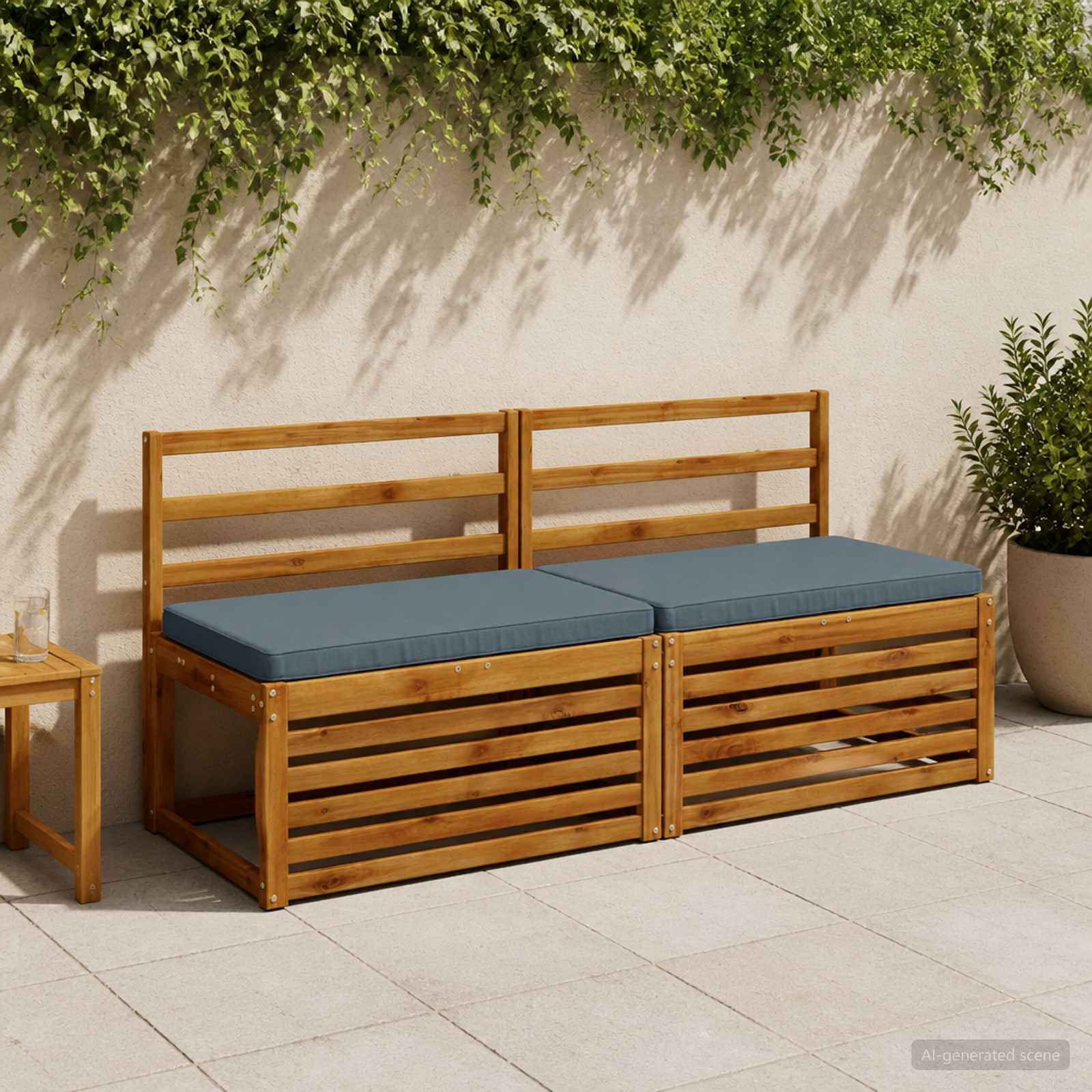1-Delig Bankkussen Vught 100% Polyester Blauw 60 X 50 X 5 cm