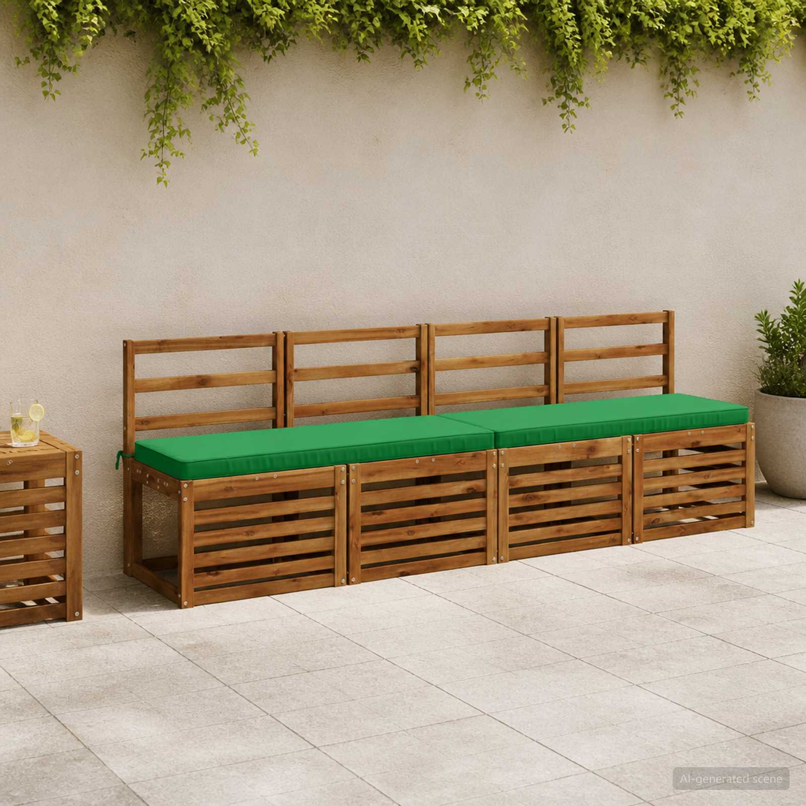 1-Delig Bankkussen Vught 100% Polyester Groen 120 X 40 X 5 cm