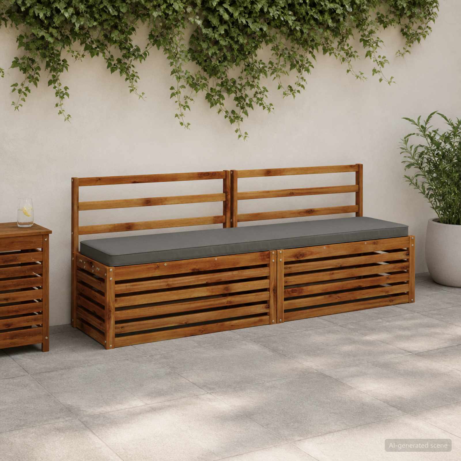 1-Delig Bankkussen Vught 100% Polyester Grijs 180 X 40 X 5 cm