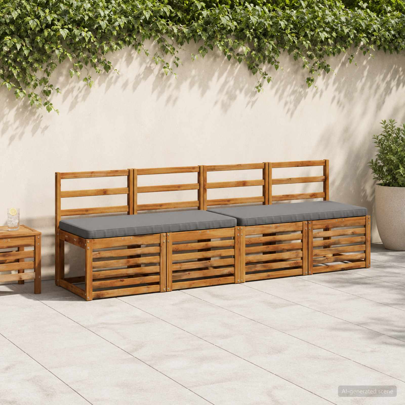 1-Delig Bankkussen Vught 100% Polyester Grijs 100 X 50 X 5 cm