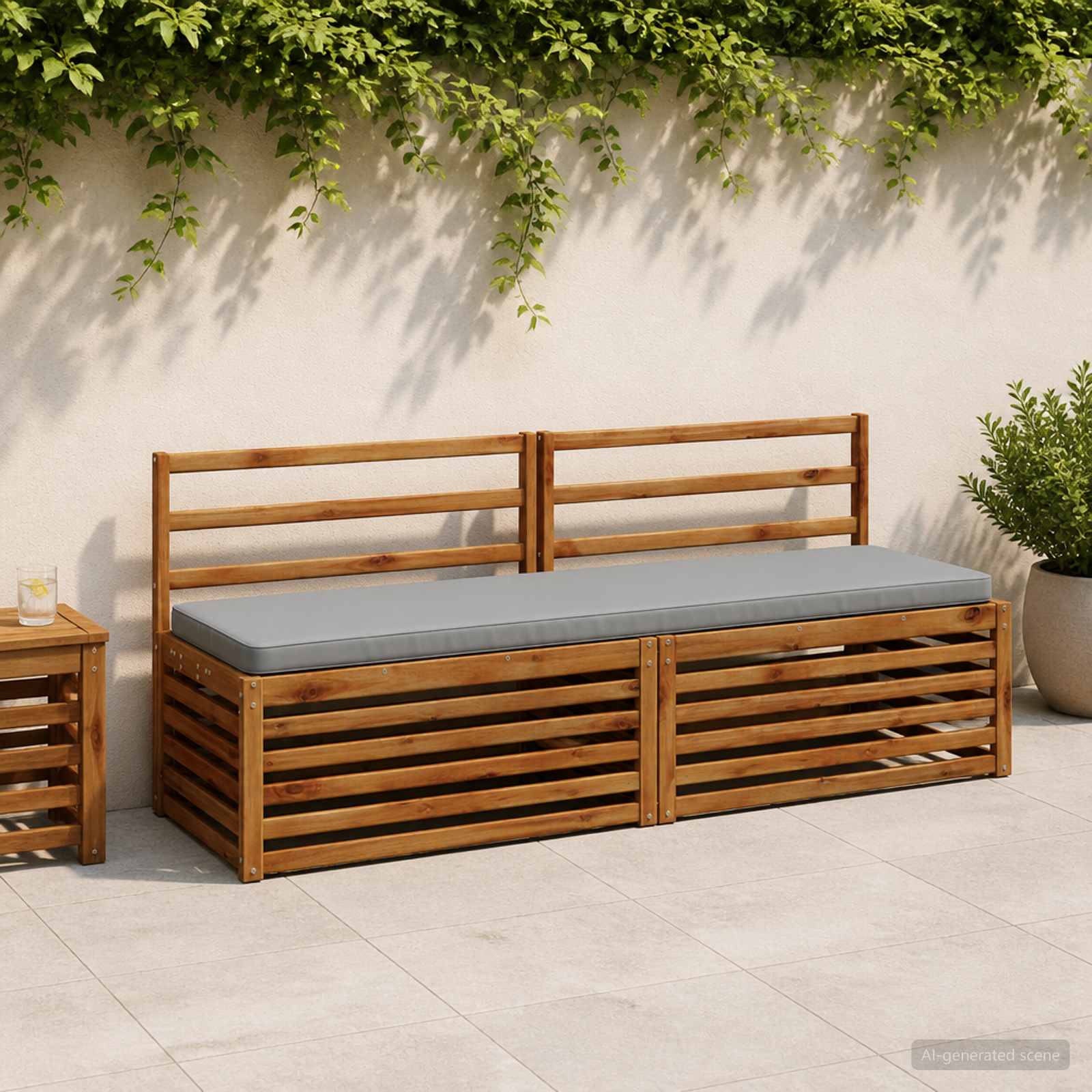 1-Delig Bankkussen Vught 100% Polyester Grijs 170 X 50 X 5 cm