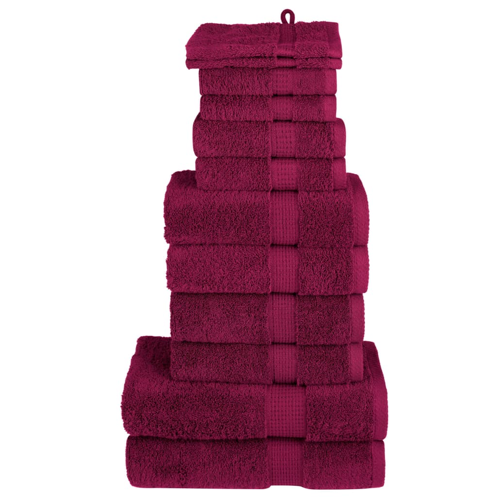 12-Delige Handdoekenset Solund 600 G/m² Bordeauxrood