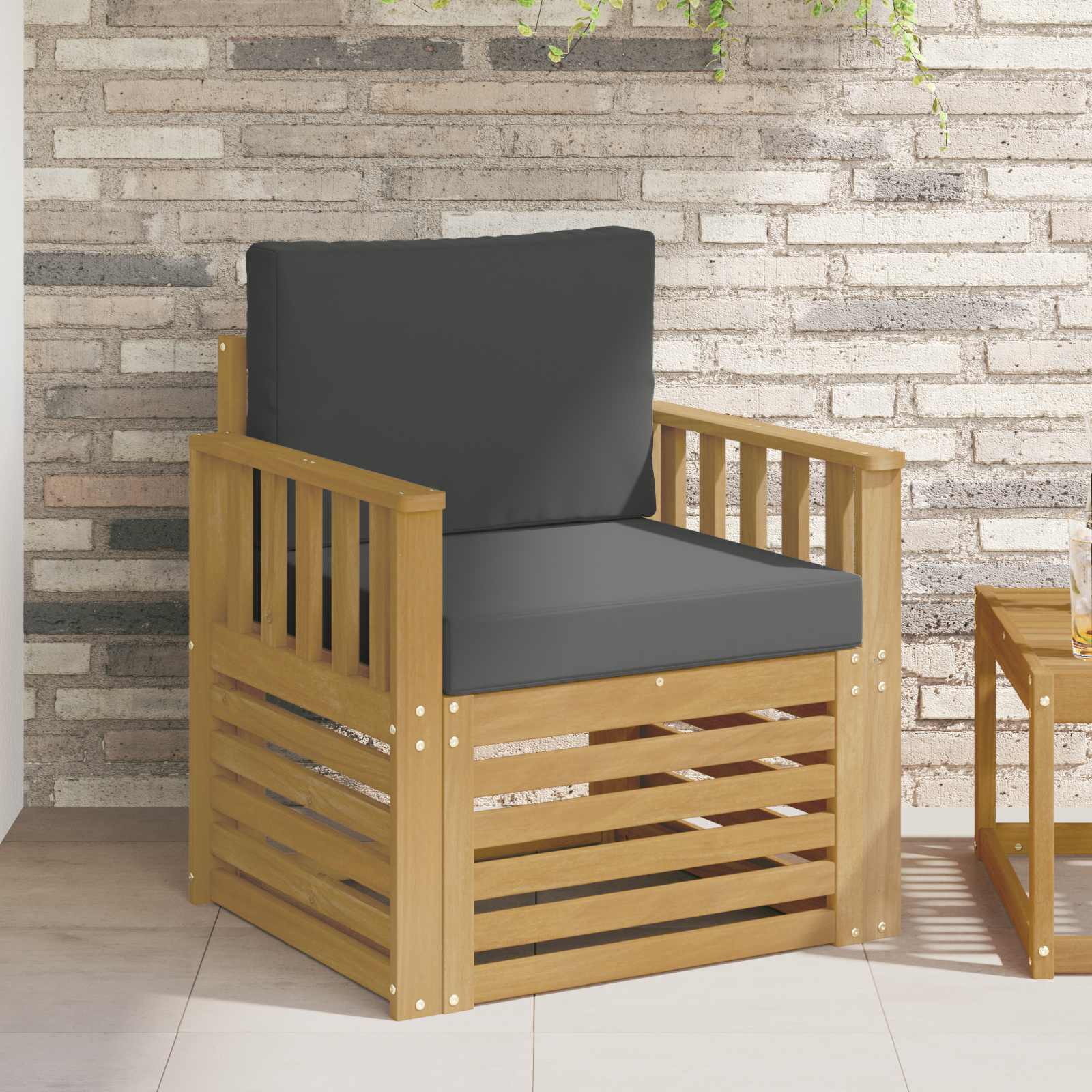 2 Stuk Buiten Bankenset Polyester Wit En Anthraciet